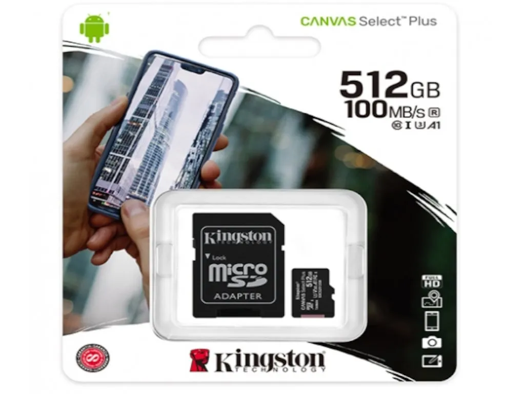 Kingston Memorije kartice KINGSTON SDCS2/512GB/microSD/512GB/Class U1/100MB/s-85MB/s+adapter Slika 4
